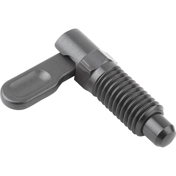Cam-Action Indexing Plung W. Stop, Left, D=8, M12, Form:A, Steel